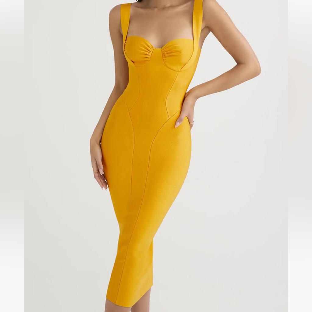 Tangerine Midi Bandage Dress